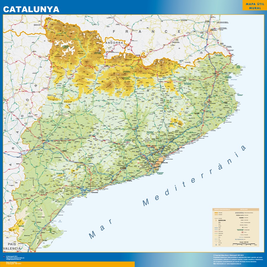 mapa Catalunya Fisico