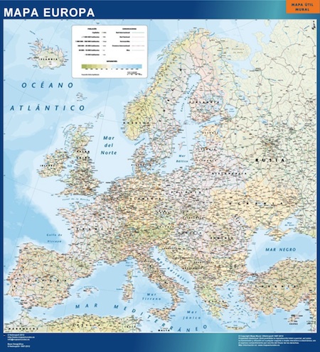 Mapa Plastificado Europa Politico