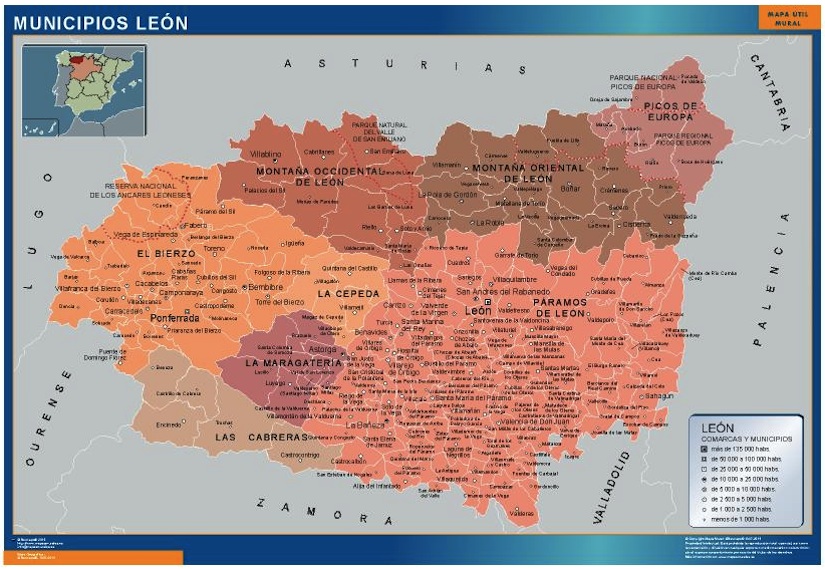 Mapa Leon municipios