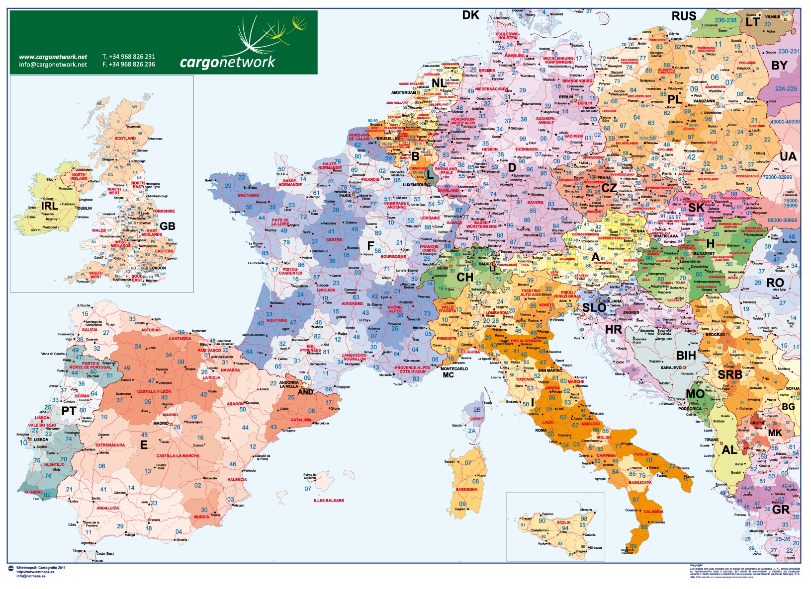 Mapas Empresas Personalizados Europa Codigos Postales Sobremesa