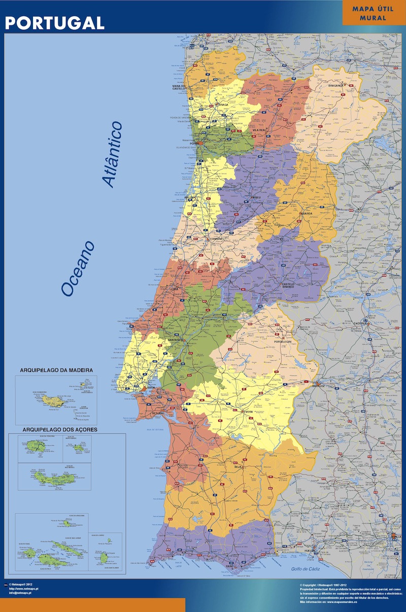 Mapa Portugal mural