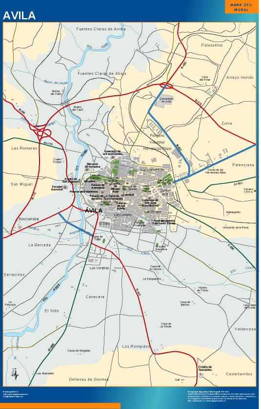mapa Avila accesos