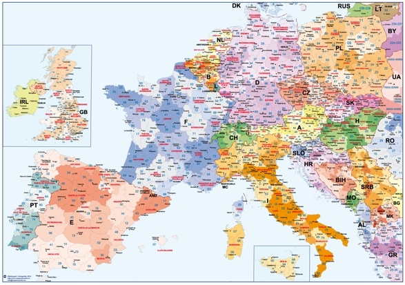 Europa codigos postales