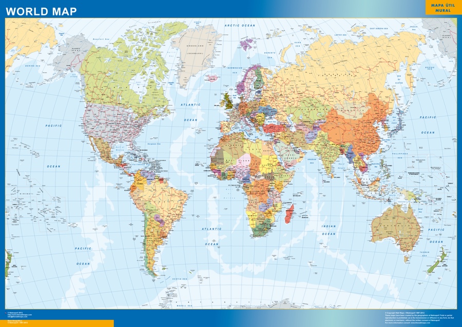 mapa mundo idioma ingles
