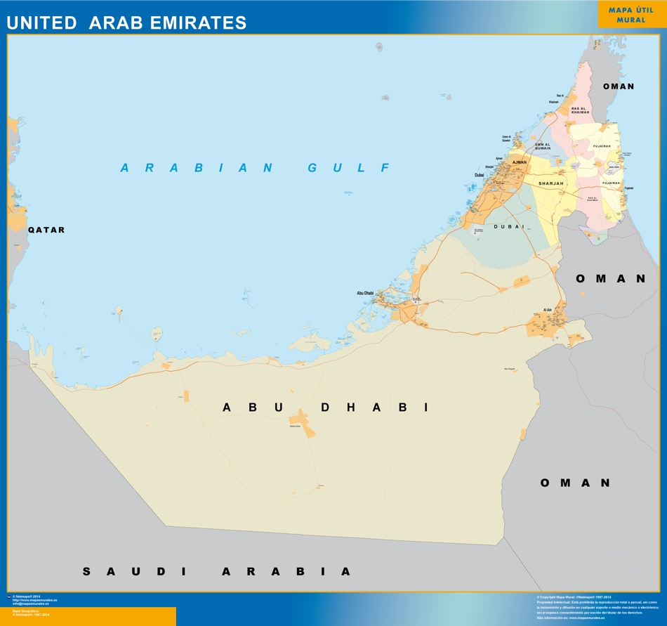 mapa emiratos arabes unidos