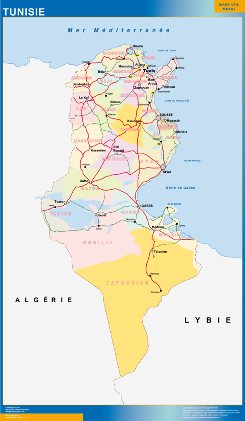 mapa tunez