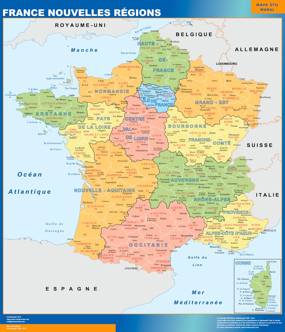 Mapa Francia Nuevas Regiones