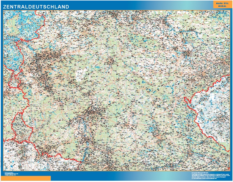 Mapa Alemania central de Carreteras