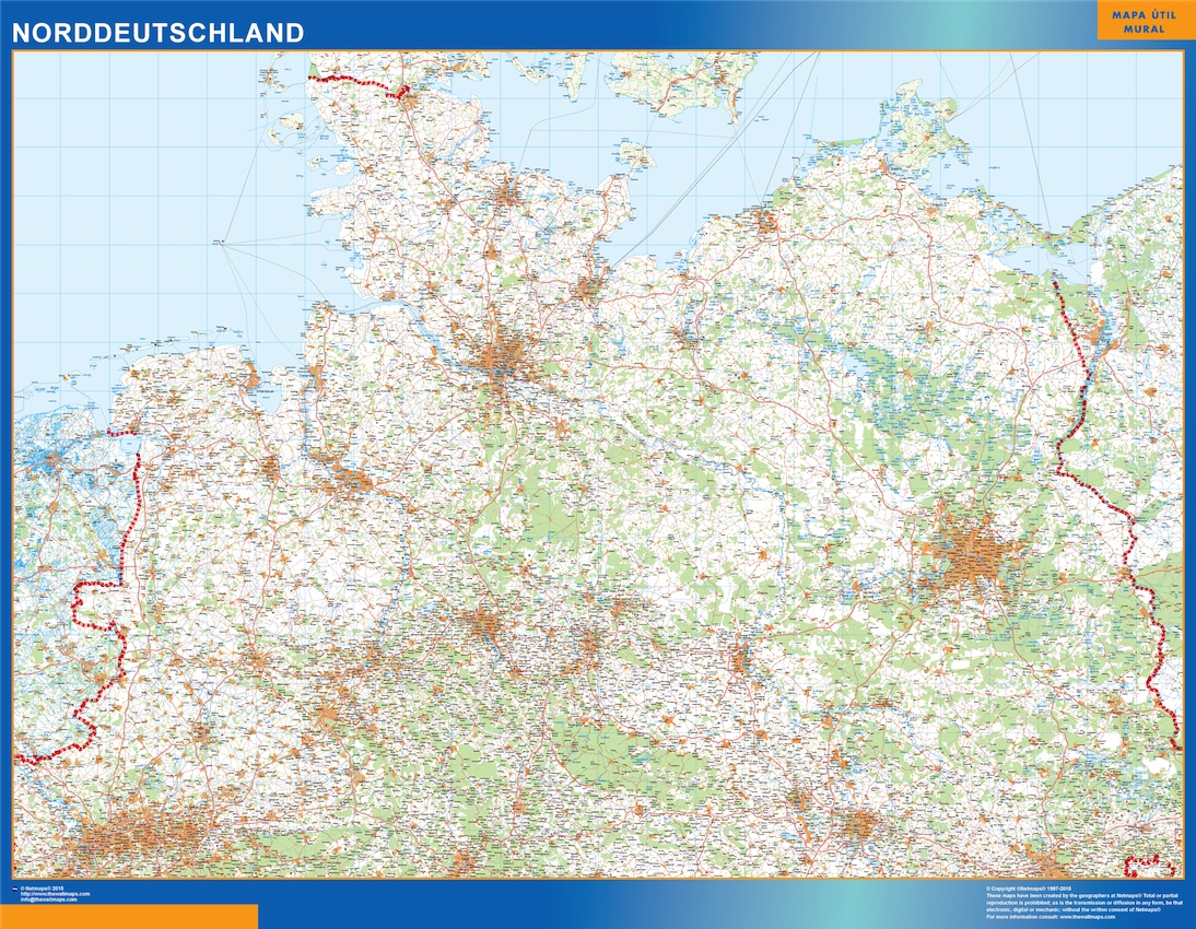 Mapa del Norte de Alemania de Carreteras