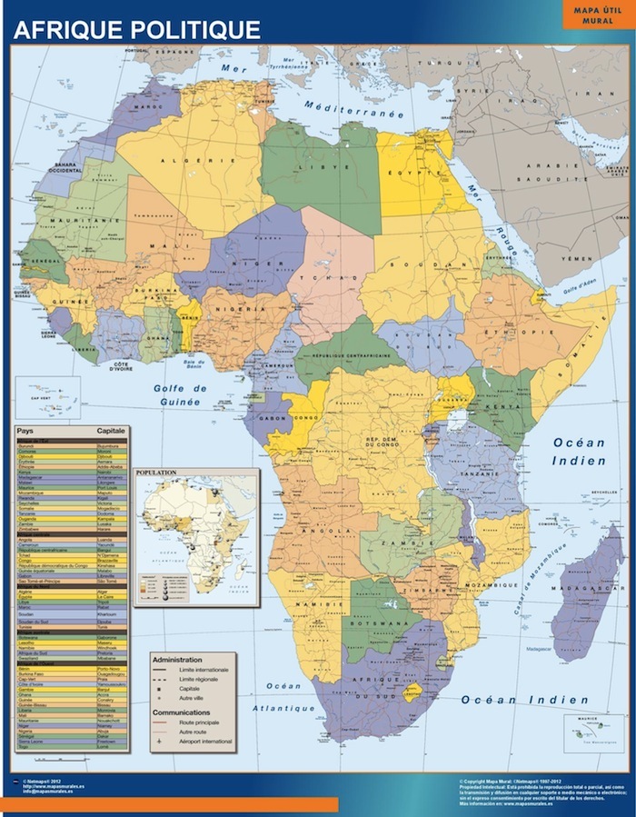 Mapa Africa Politico Tienda Mapas Posters Pared 8029
