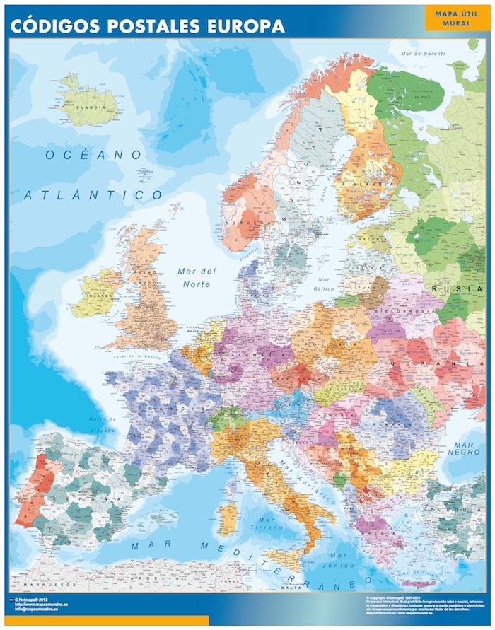 Mapa Europa Codigos Postales