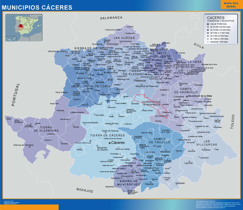 Mapa Municipios Caceres