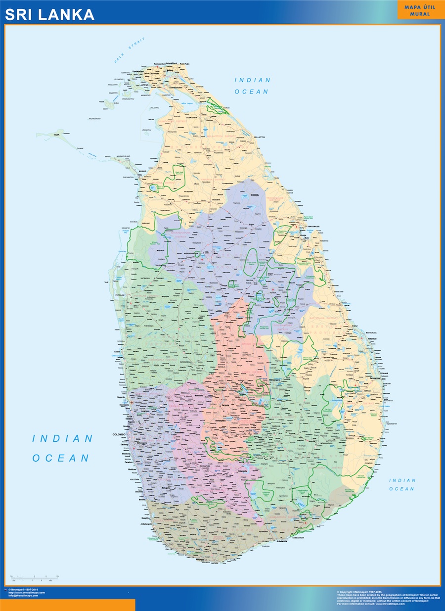 Mapa Sri Lanka Tienda Mapas