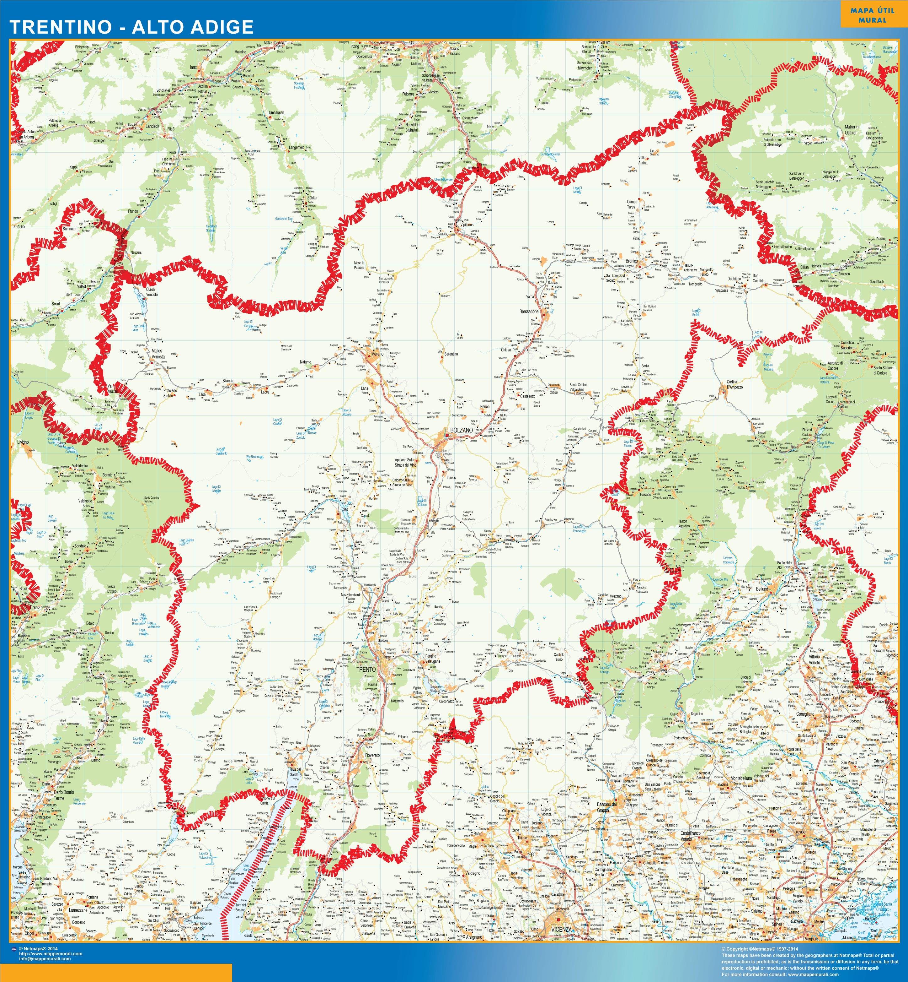 Mapa Trentino Alto Adige