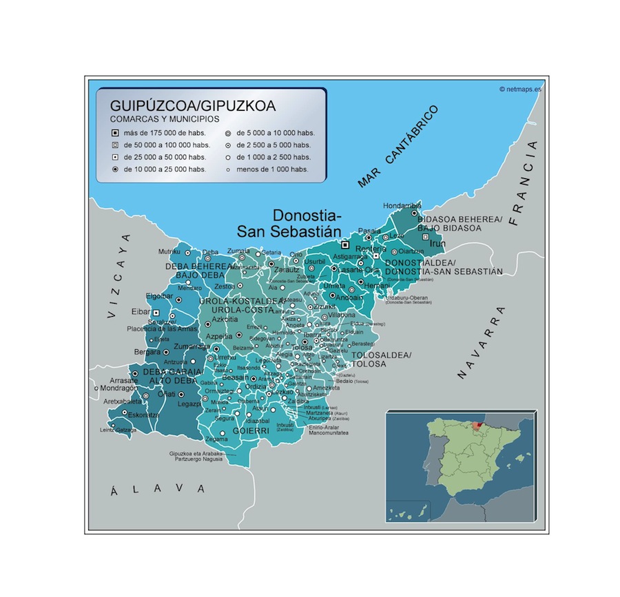 Mapa Municipios Guipuzcoa