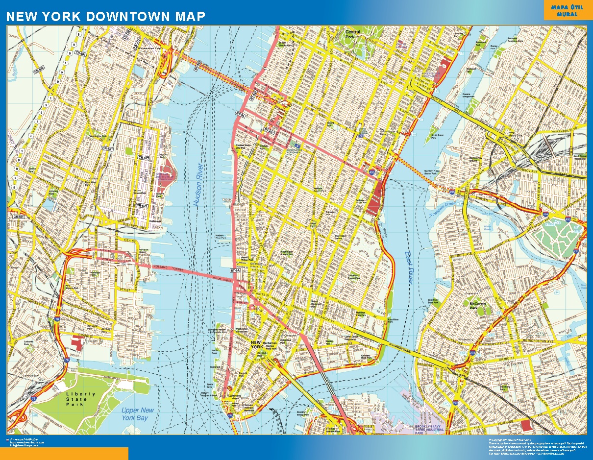 New York Mapa Centro | Tienda Mapas Posters Pared