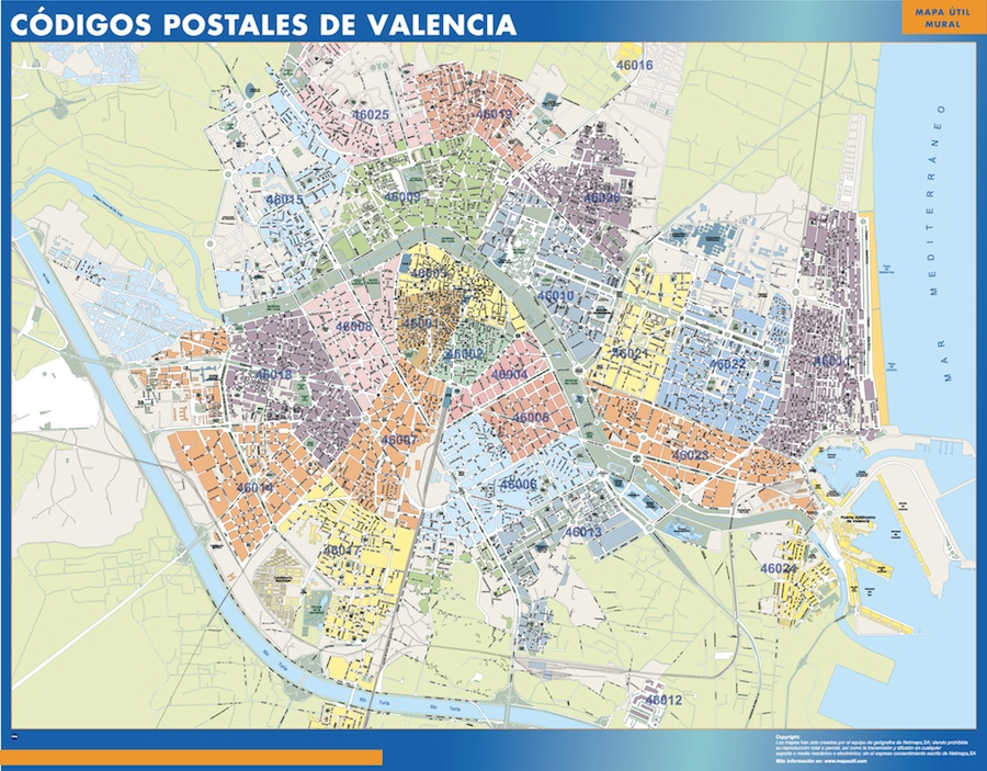 Mapa Valencia Codigos Postales