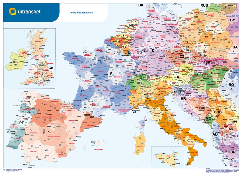 Mapa Europa WTransnet