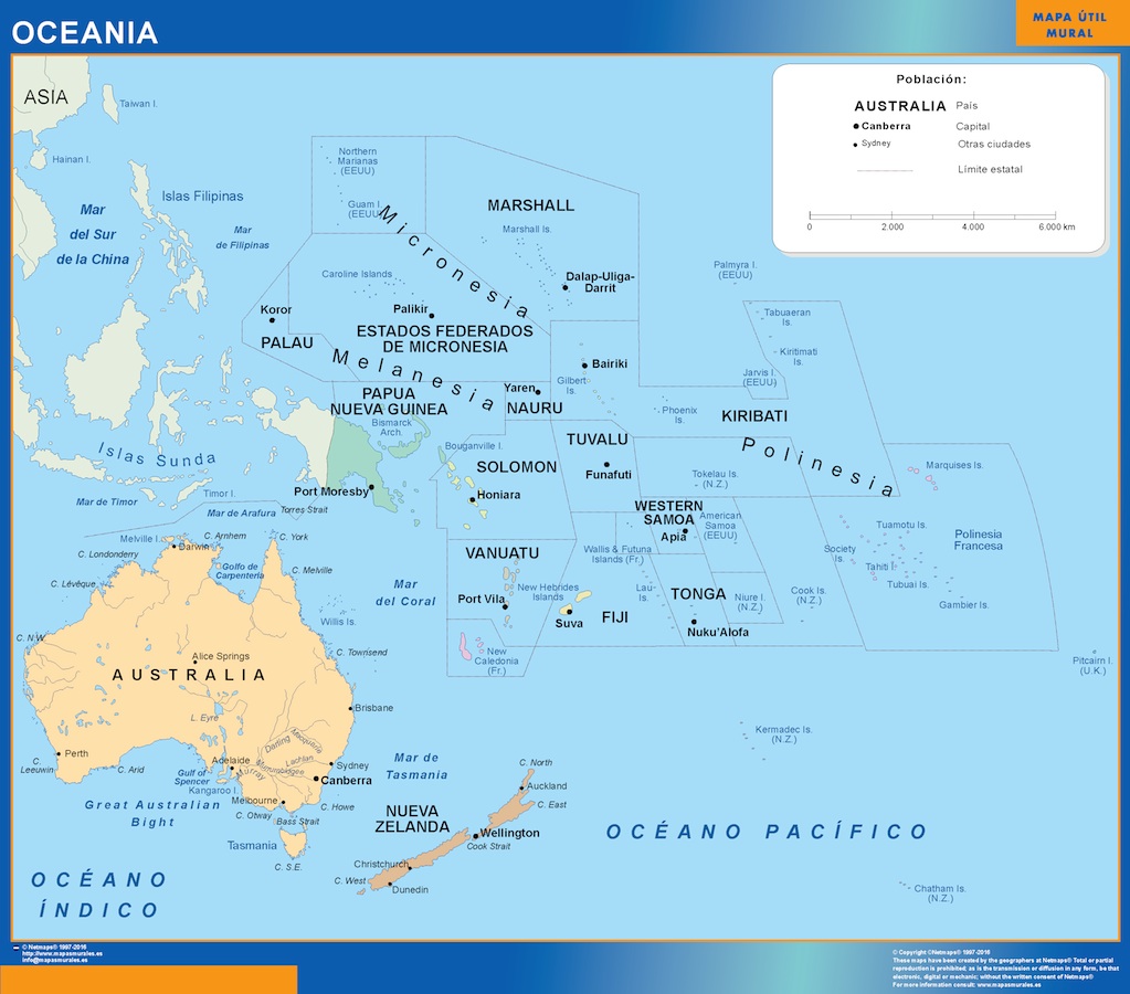 Mapa Oceania