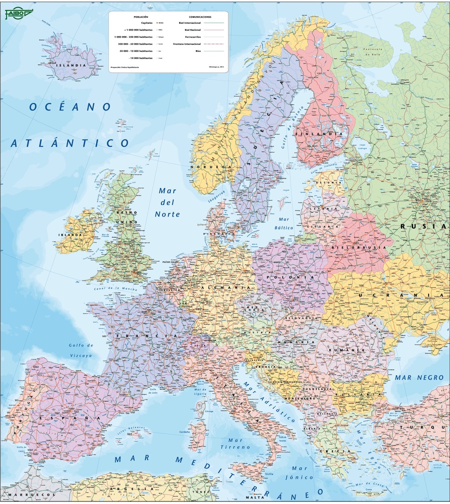 Mapa Europa paises