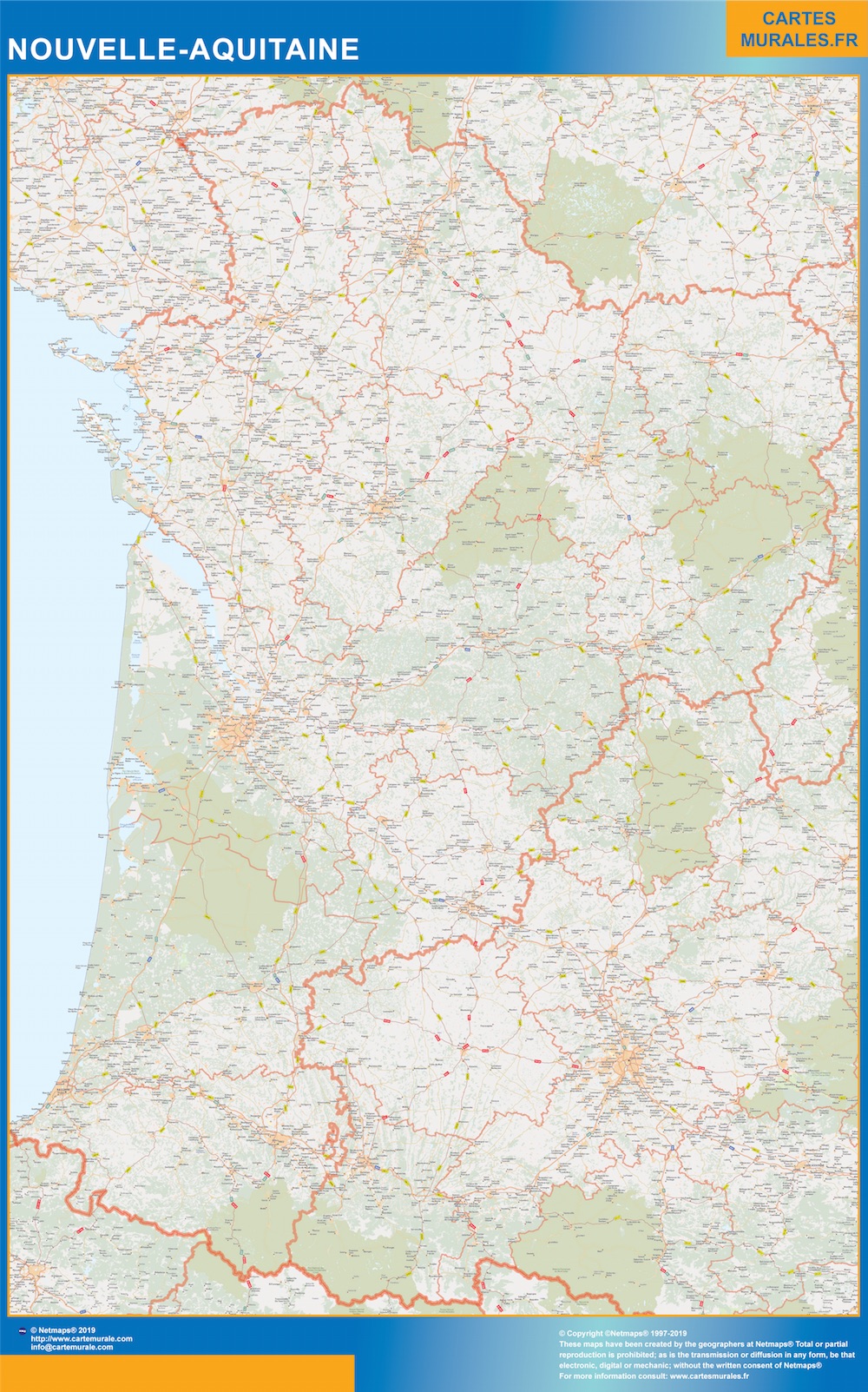 Mapa Region Nouvelle Aquitaine