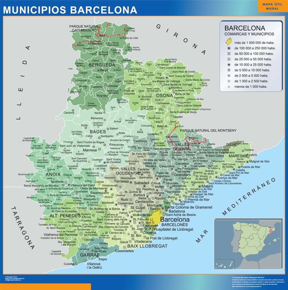 Mapa municipios provincia Barcelona