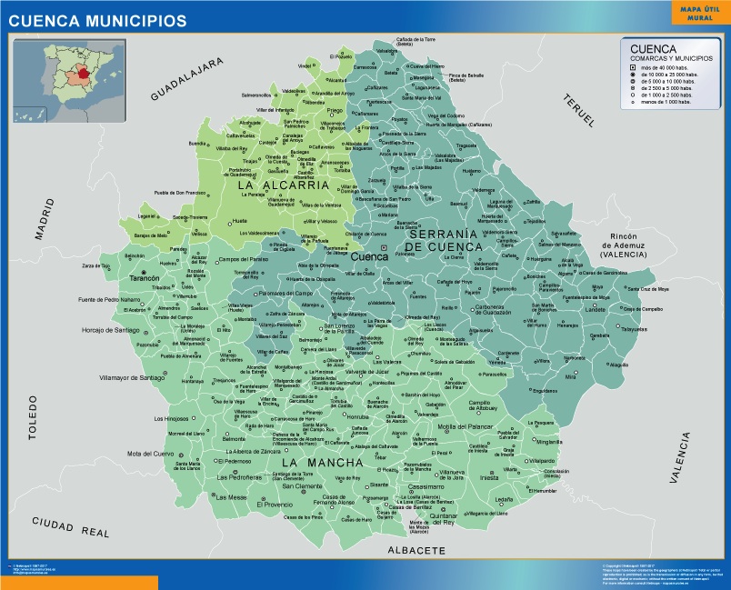 Mapa municipios provincia Cuenca