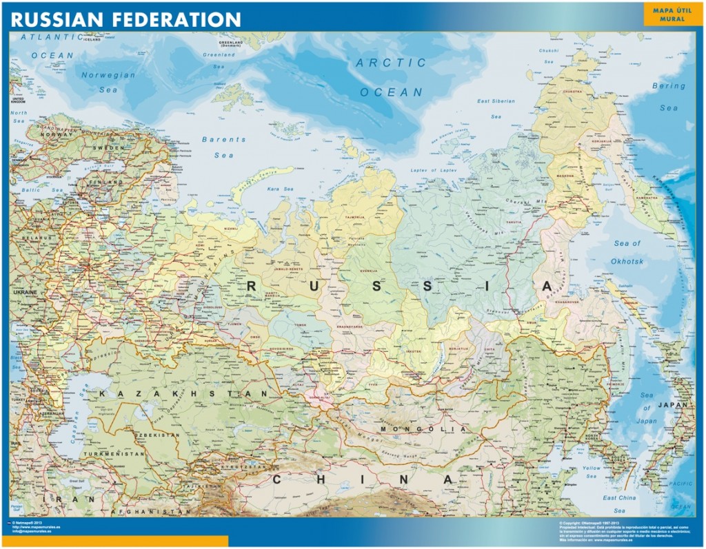 Mapa de Rusia | Mapas Murales de España y el Mundo