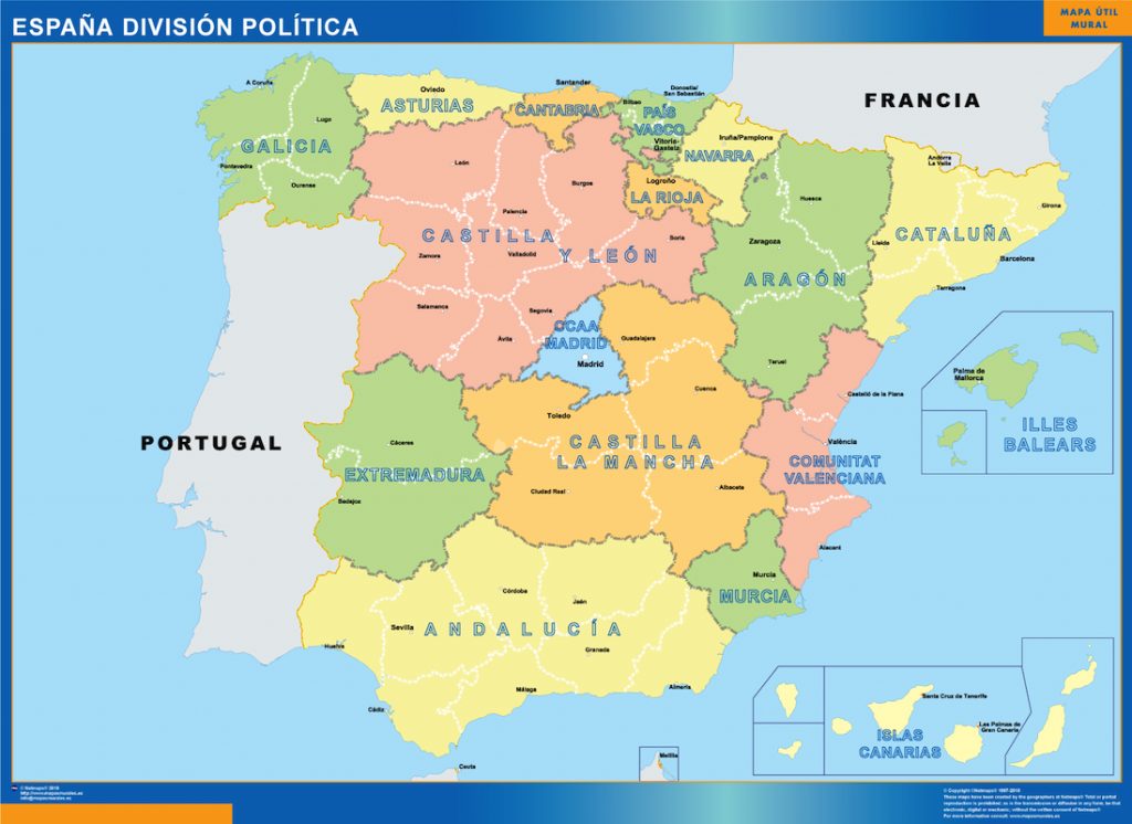Mapa España con Provincias ⋆ Regalos de Madera ⋆ Hecho a mano